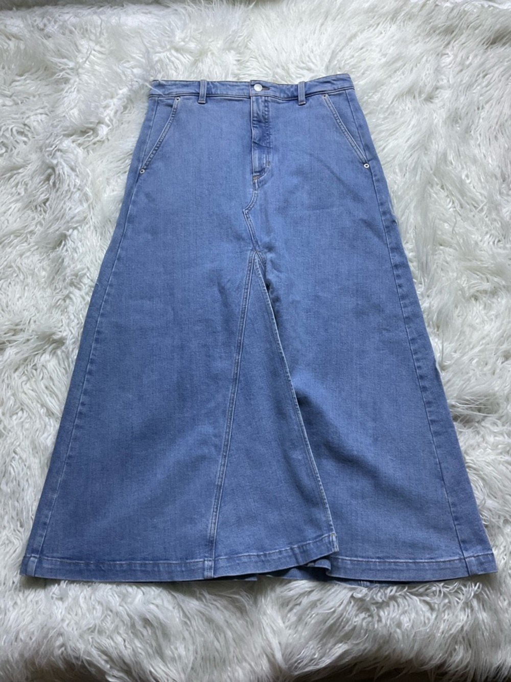 NWT Banana Republic Center Split Classic Denim Maxi Skirt - Picture 2 of 5